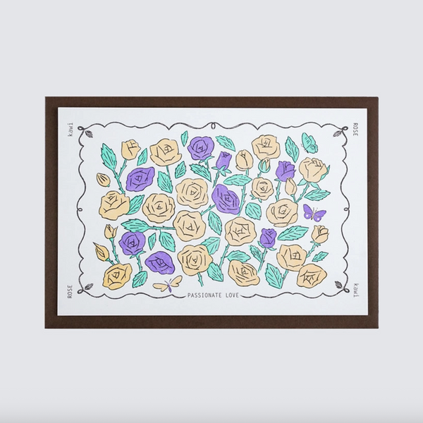 KAWI: Letterpress Card - Rose