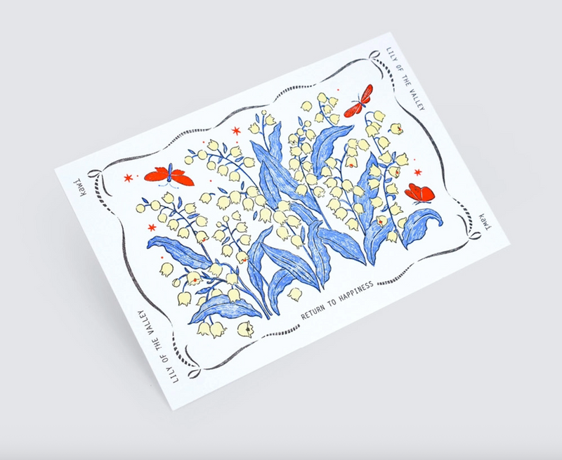 KAWI: Letterpress Card - Lily of the Valley