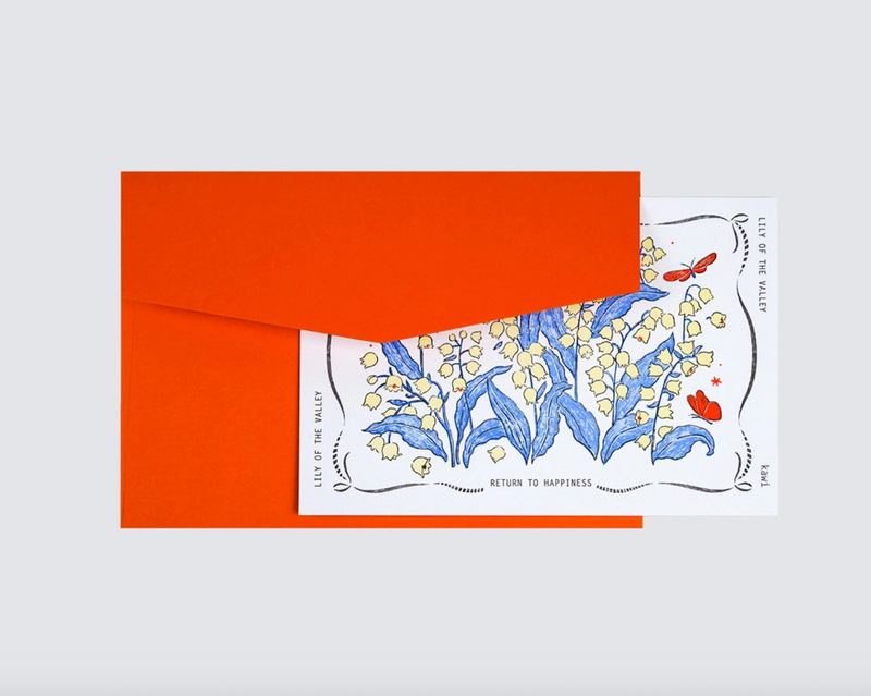 KAWI: Letterpress Card - Lily of the Valley