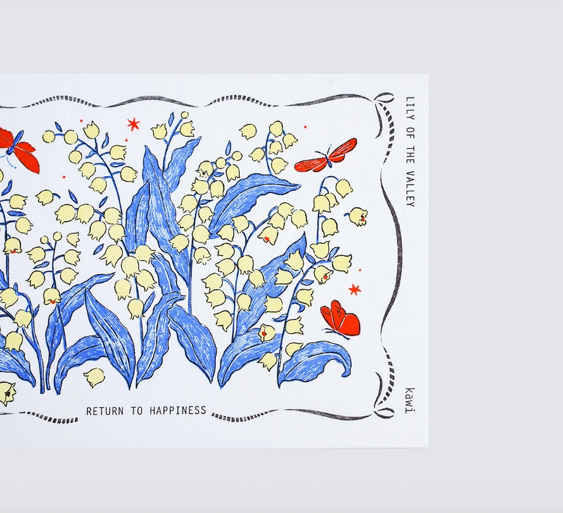 KAWI: Letterpress Card - Lily of the Valley