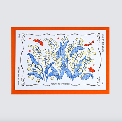 KAWI: Letterpress Card - Lily of the Valley