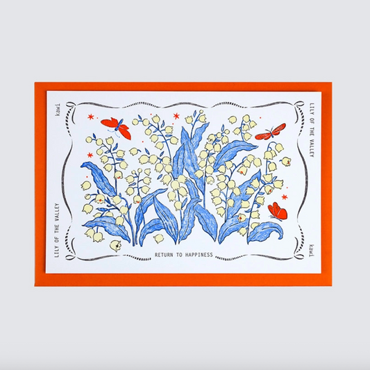 KAWI: Letterpress Card - Lily of the Valley
