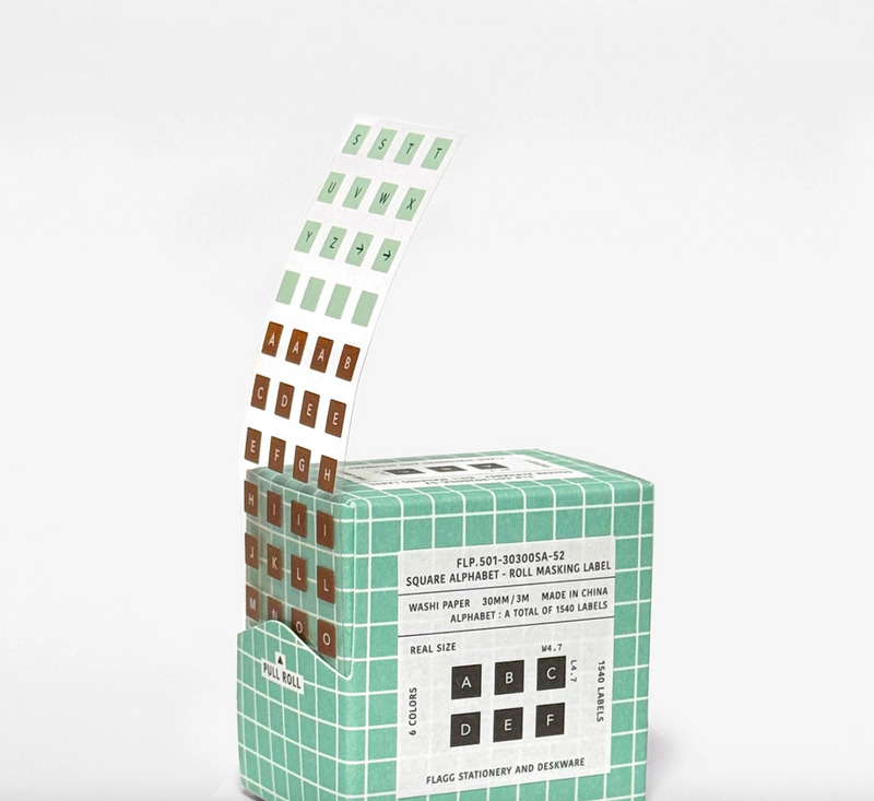 Flagg: [Alphabet/ Number] Roll Masking Label / SQUARE