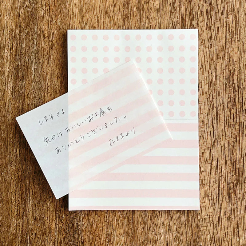 Mizushima: Perforated Memo Pad Dots & Stripes 01