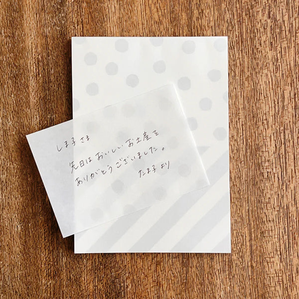 Mizushima: Perforated Memo Pad Dots & Stripes 02 [Grey]