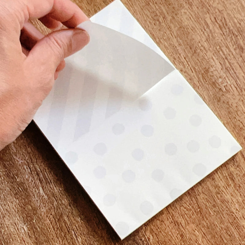 Mizushima: Perforated Memo Pad Dots & Stripes 02 [Grey]