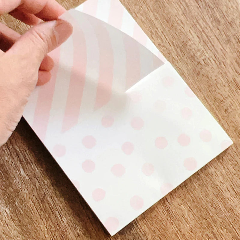 Mizushima: Perforated Memo Pad Dots & Stripes 02 [Pink]