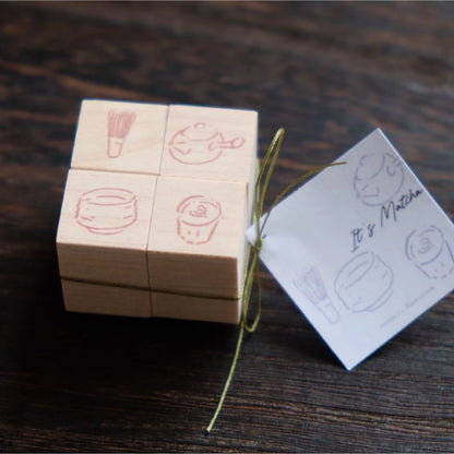 Wenyea: [1.5cm Rubber Stamps] It's matcha series