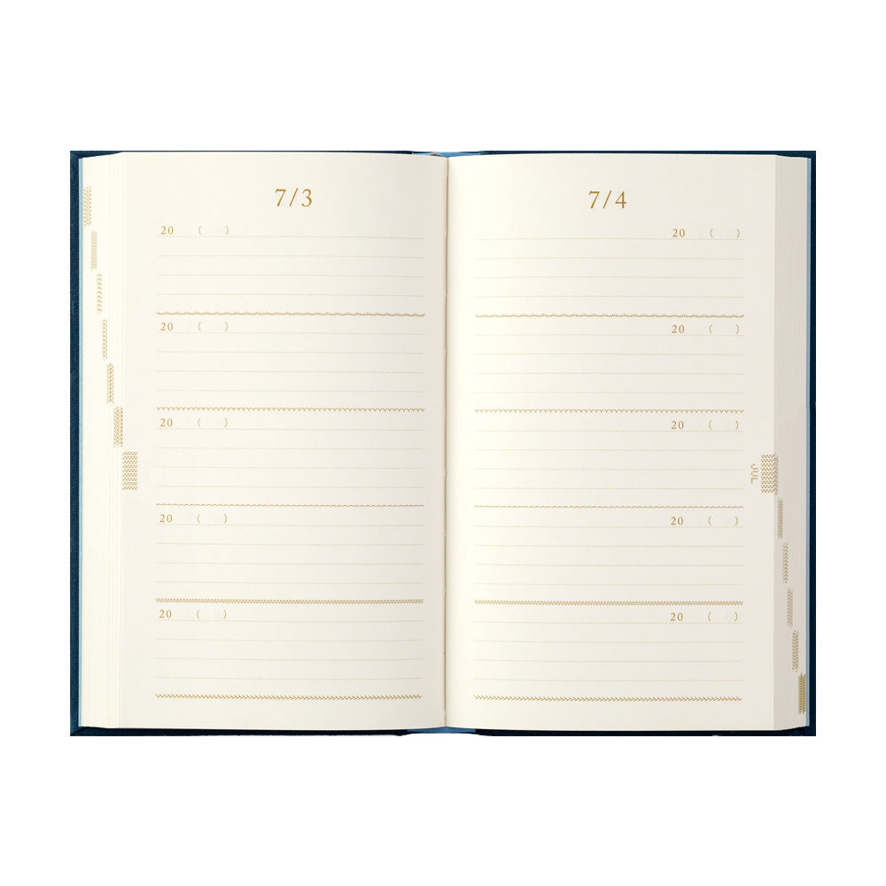 Midori: 5-Year Diary Embroidery Flower [Navy]