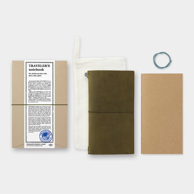 TRAVELER'S Notebook (Regular Size) Starter Kit in OLIVE