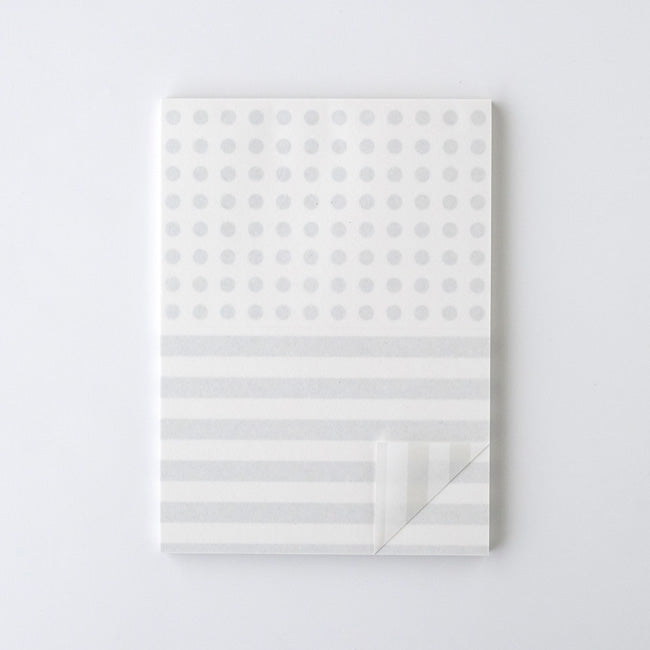 Mizushima: Perforated Memo Pad Dots & Stripes 01