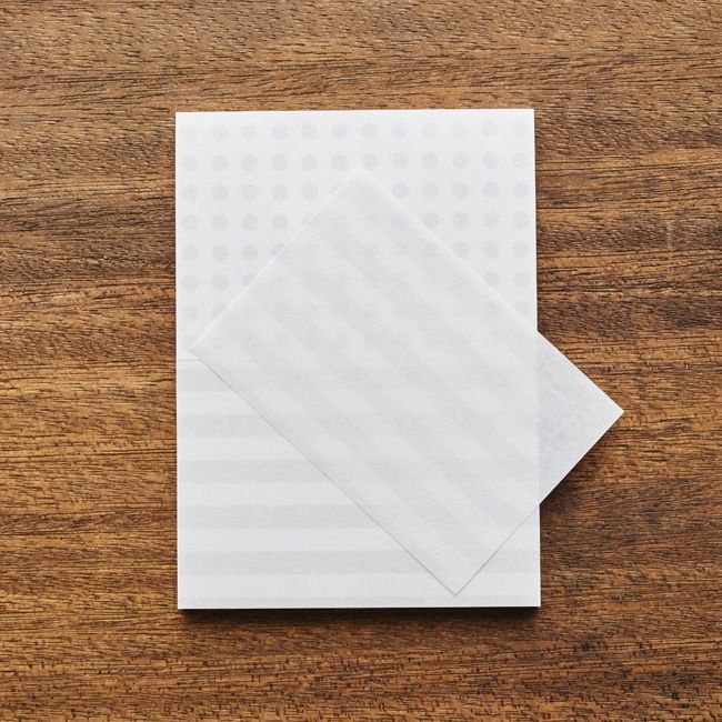 Mizushima: Perforated Memo Pad Dots & Stripes 01