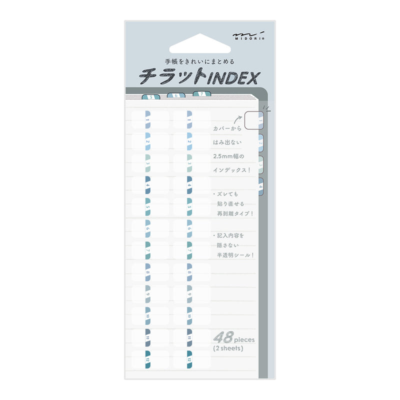 Midori: Sticker Series - Index Number Seal Blue