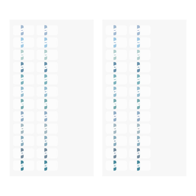 Midori: Sticker Series - Index Number Seal Blue