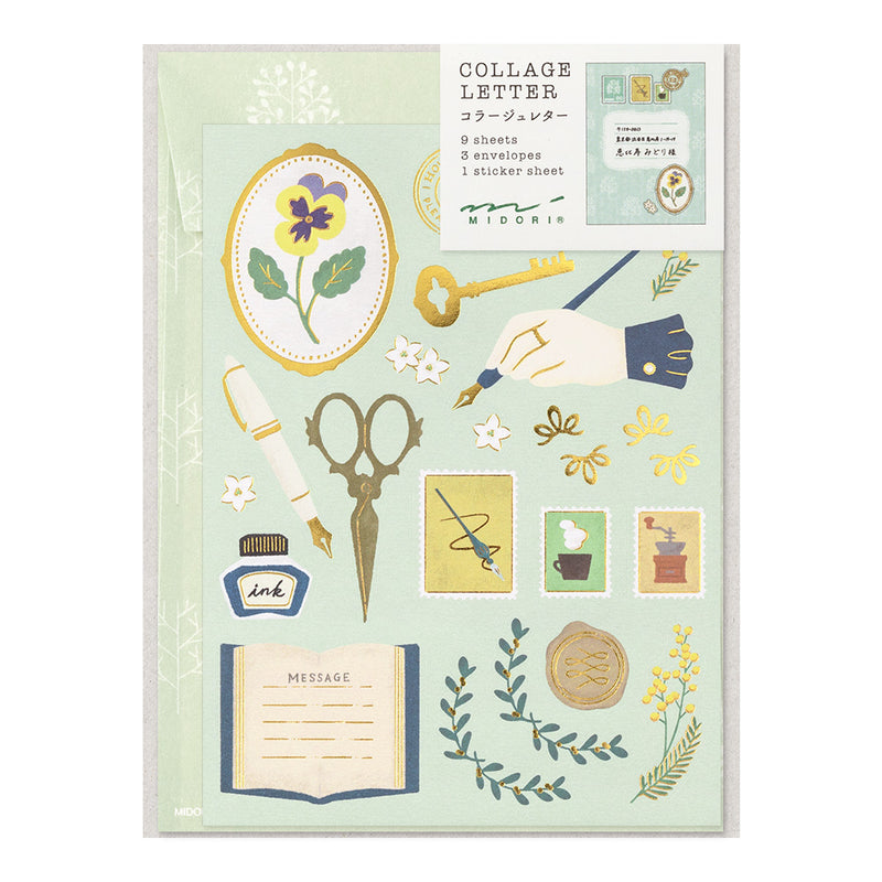 Midori: 3-in-1 Collage Letter Set [Stationery]