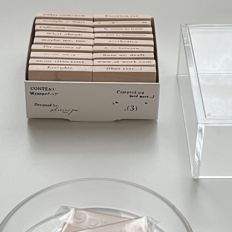 PC x Phavourite: 9pt.(3) Tiny Text Rubber Stamps [18 options]