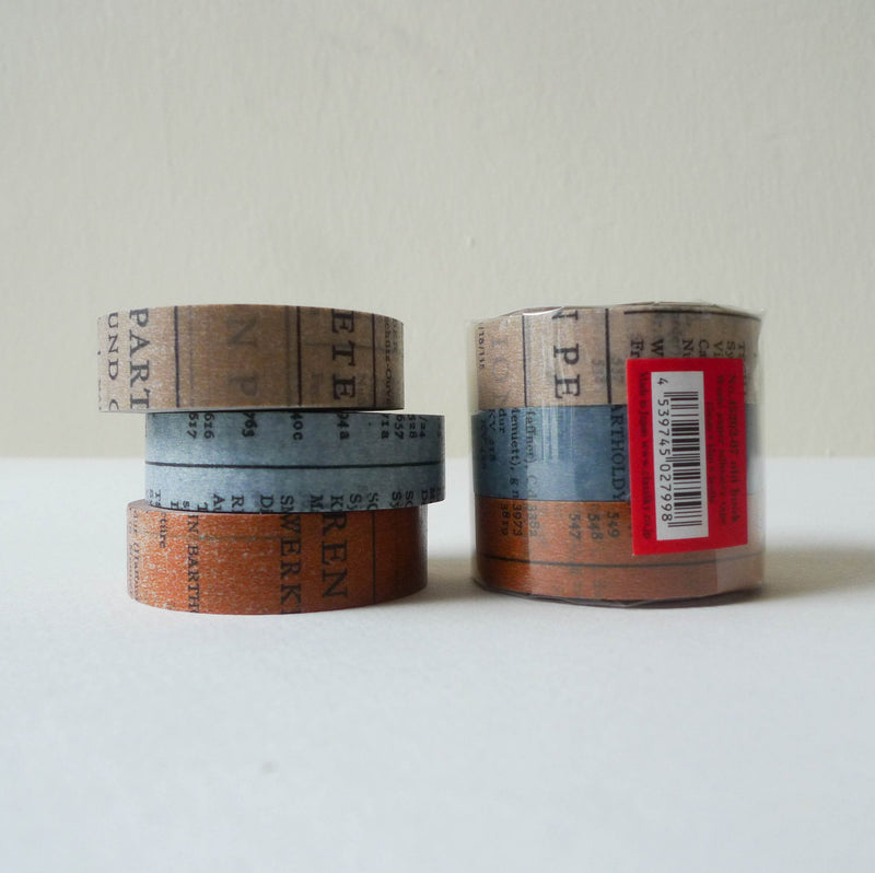 Yoko Inoue x Classiky Washi Tape: Old Book 15mm Set of 3