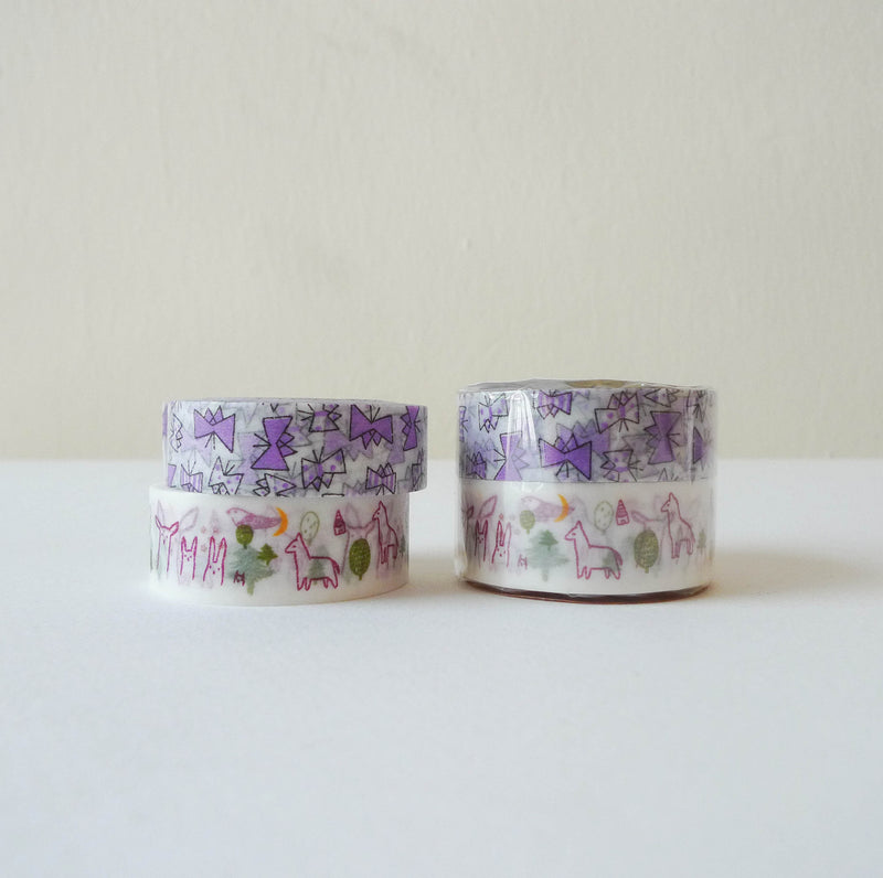 Tomomi Irago x Classiky Washi Tape: Forest+Butterfly B Set of 2