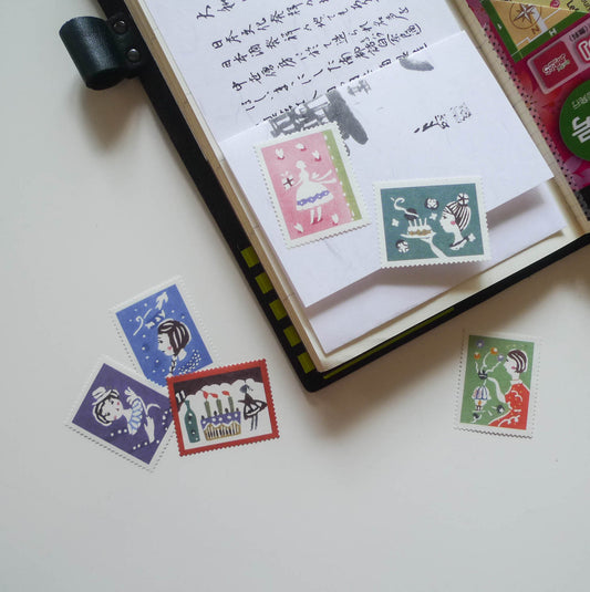 [Discontinued] Mihoko Seki x Classiky: Water-activated Stamp Stickers