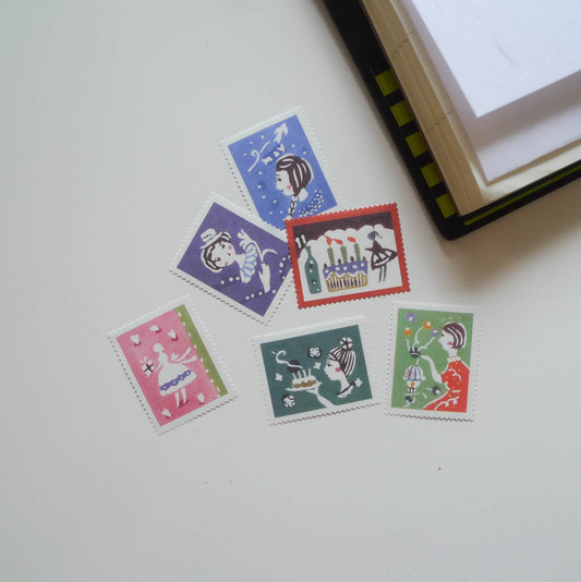 [Discontinued] Mihoko Seki x Classiky: Water-activated Stamp Stickers