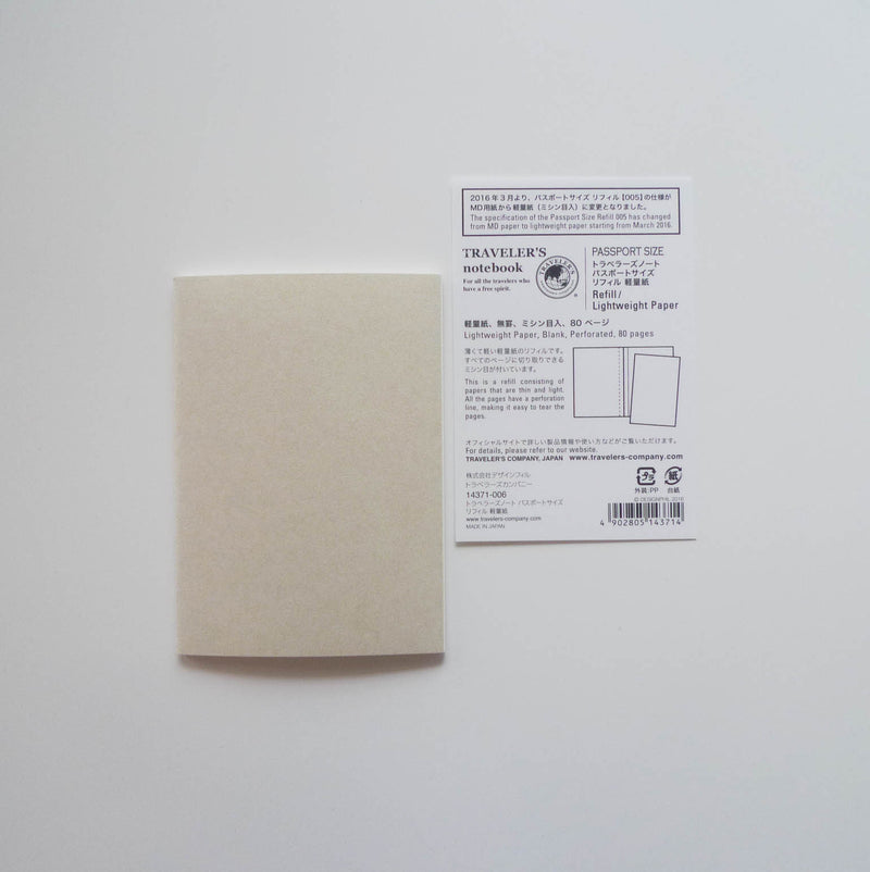 005 Refill Lightweight Paper Notebook (Passport Size)