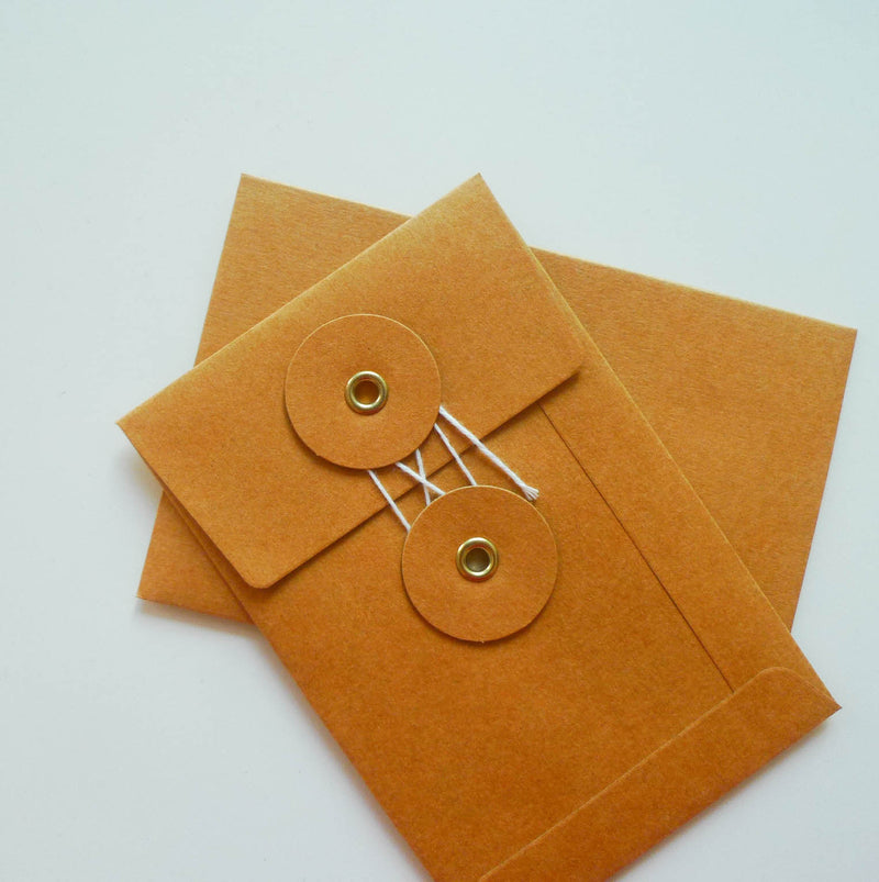 Kraft Envelope with Eyelet (Orange)