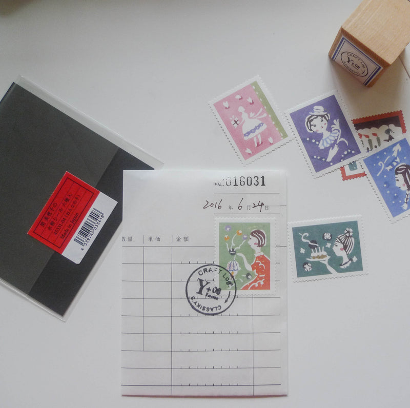 [Discontinued] Mihoko Seki x Classiky: Water-activated Stamp Stickers