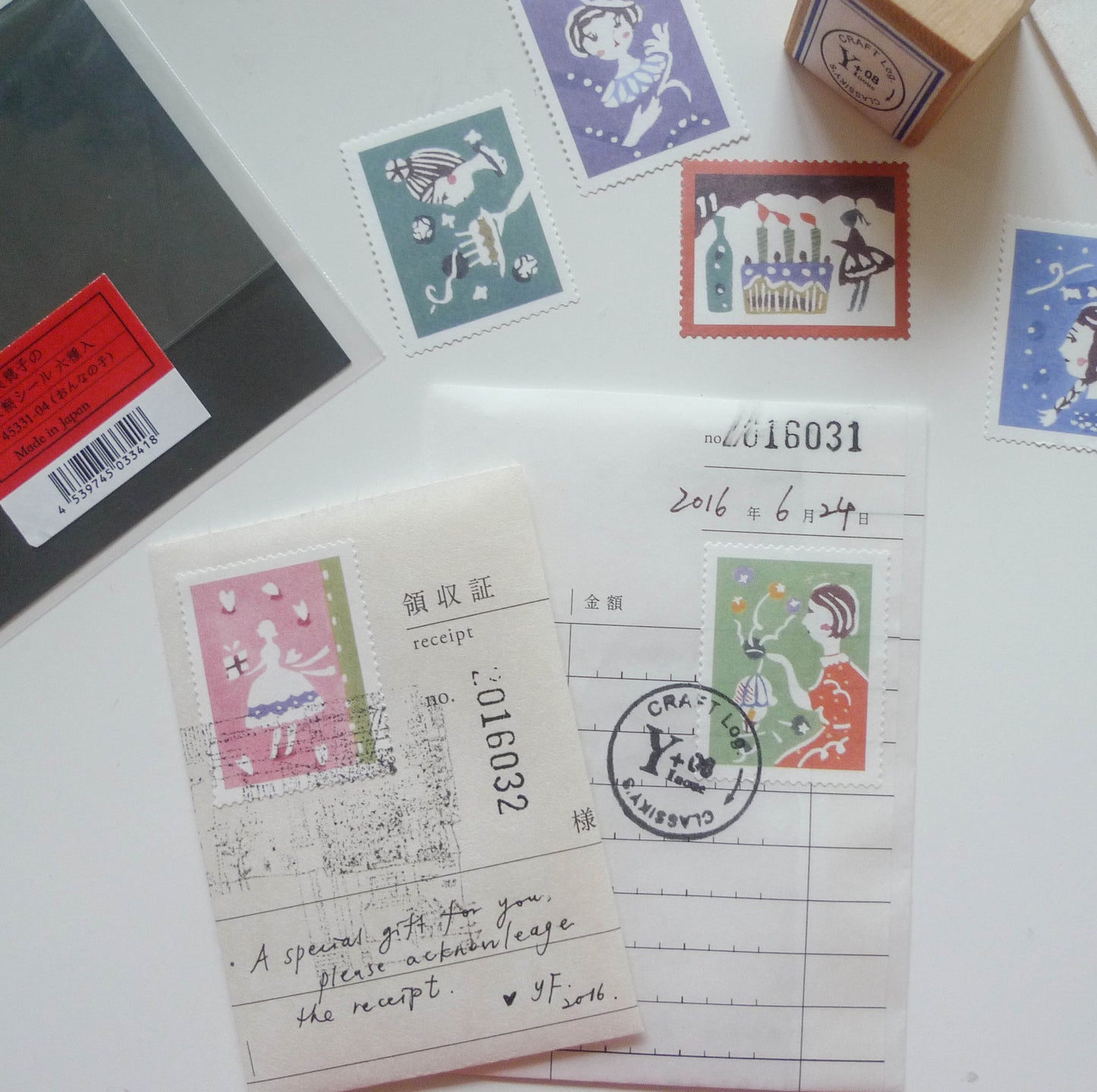 [Discontinued] Mihoko Seki x Classiky: Water-activated Stamp Stickers