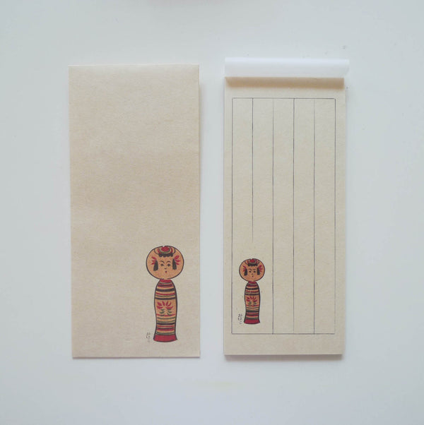 Mihoko Seki x Classiky: Kokeshi Memo Pad/ Envelope (Vertical)