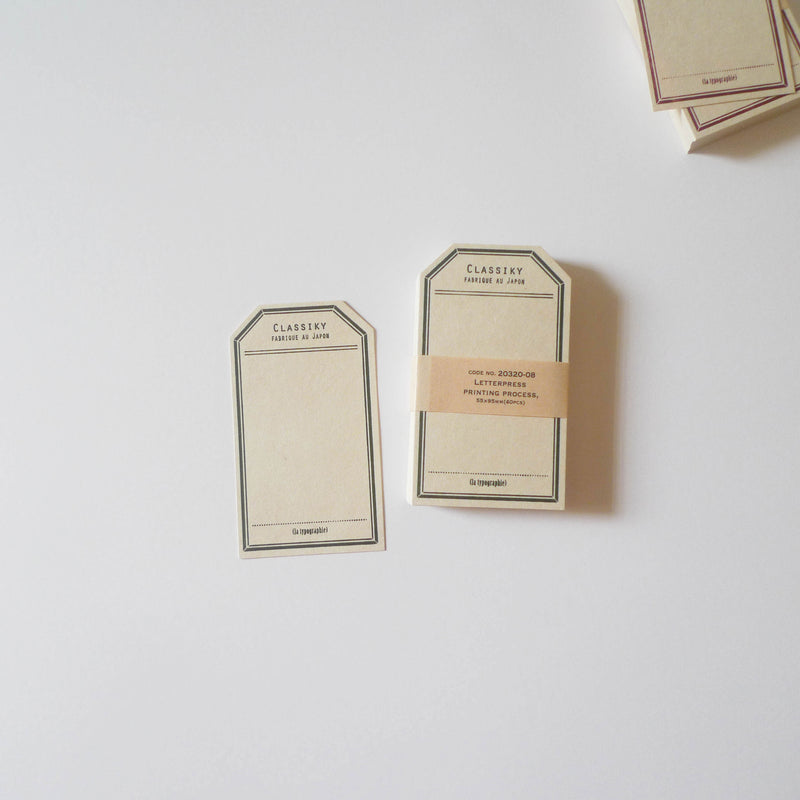 Classiky: Letterpress Tag Card