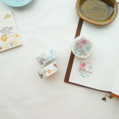 Toranekobonbon x Classiky Washi Tape: Cat Set of 2 (B)