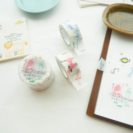 Toranekobonbon x Classiky Washi Tape: Cat Set of 2 (B)