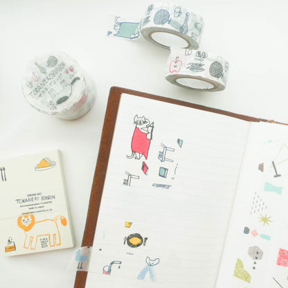 Toranekobonbon x Classiky Washi Tape: Cat Set of 2 (A)