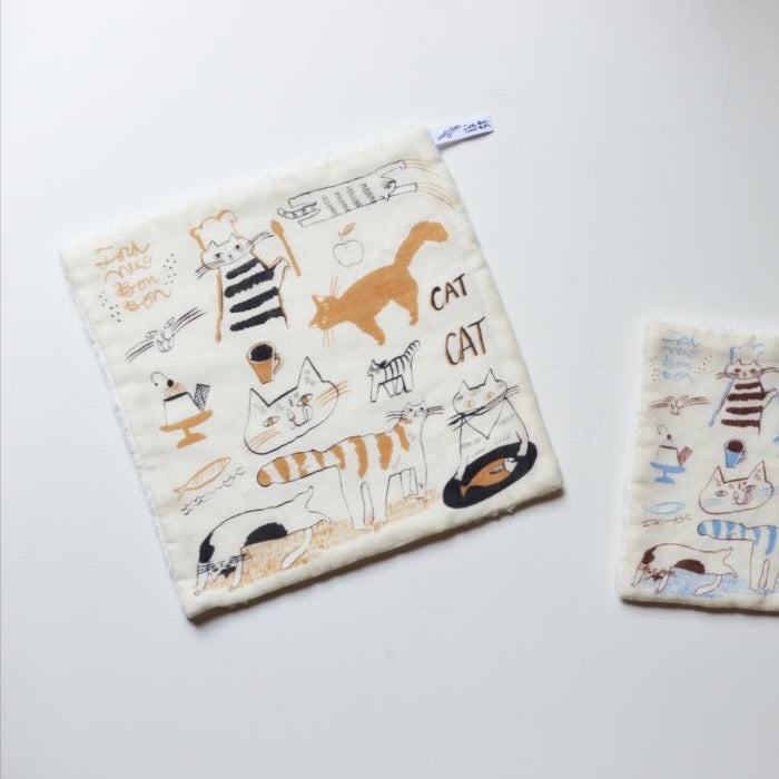 Toranekobonbon x Classiky: Pile Gauze Handkerchief (Cat)