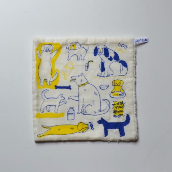 Toranekobonbon x Classiky: Pile Gauze Handkerchief (Dog)