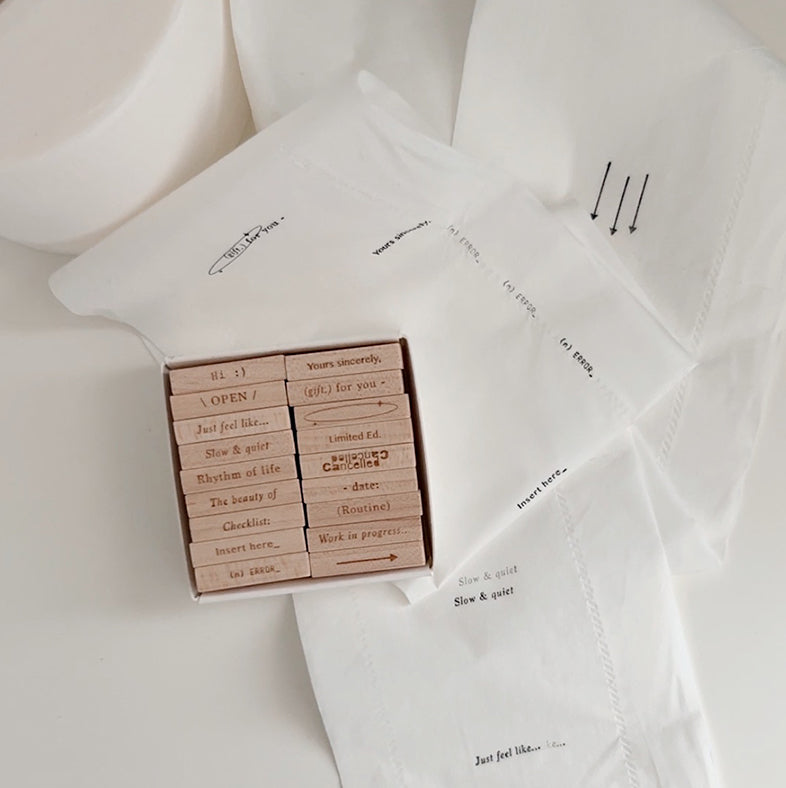 PC x Phavourite: 9pt.(2) Tiny Text Rubber Stamps [18 options]