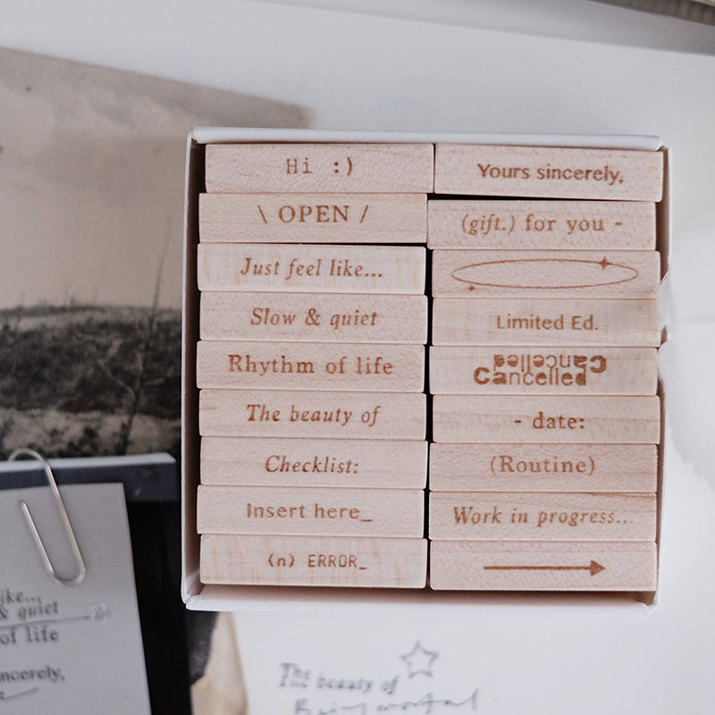 PC x Phavourite: 9pt.(2) Tiny Text Rubber Stamps [18 options]