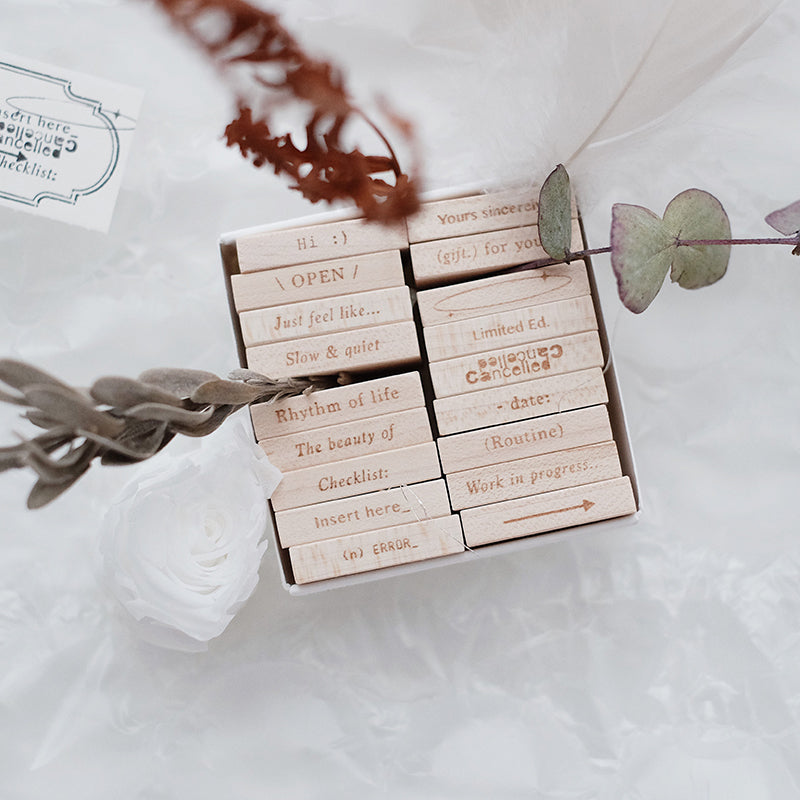 PC x Phavourite: 9pt.(2) Tiny Text Rubber Stamps [18 options]