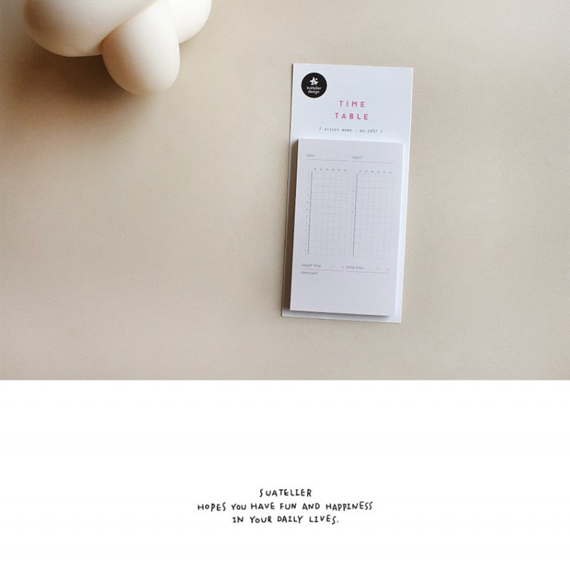 Suatelier: Sticky Memo (Timetable)